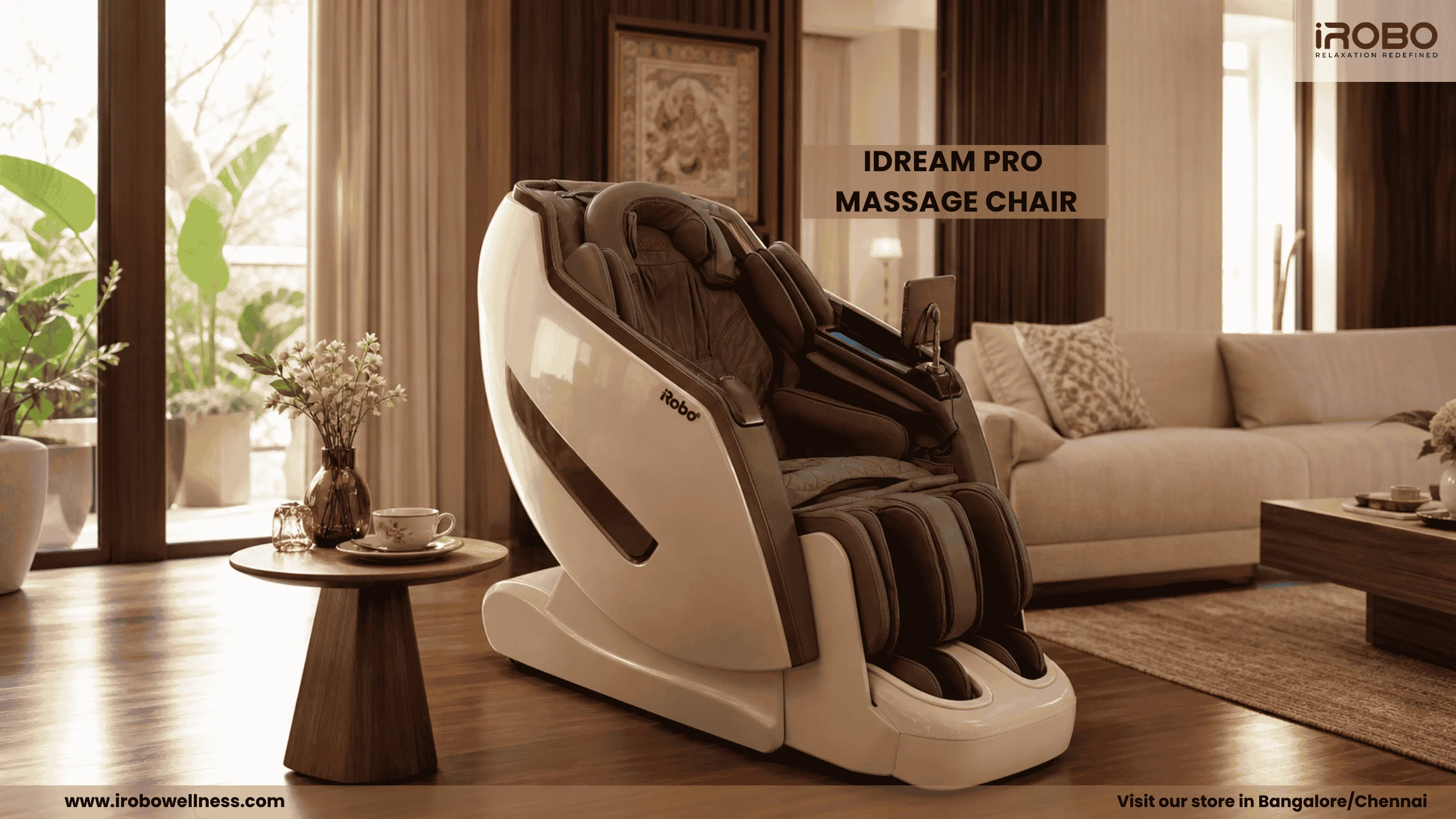 iRobo iDream Pro — India's most advanced 4D intelligent massage chair with zero gravity, full-body air compression, and AI voice control by iRobo Wellness
